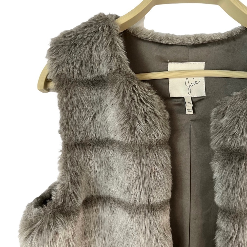 JOIE Andrina Y2K Faux Fur Open Vest Cardigan - Picture 7 of 10